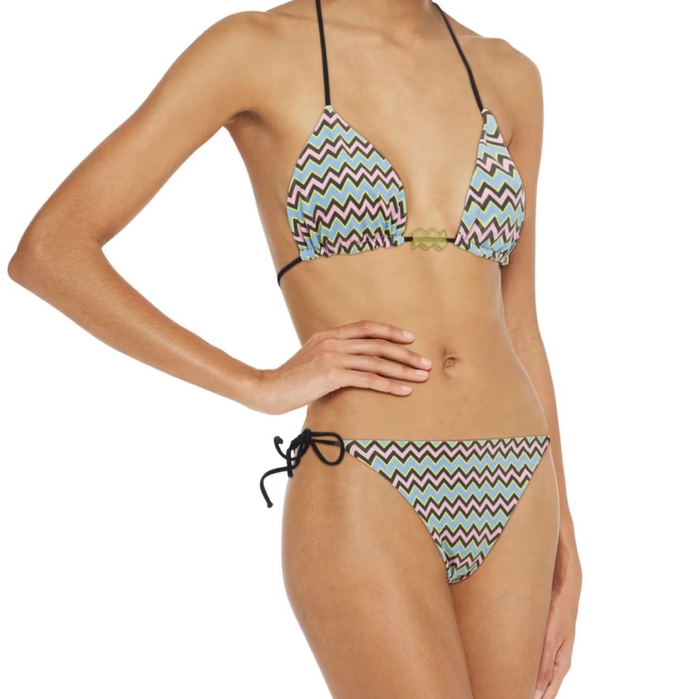 M MISSONI
Embellished printed triangle bikini